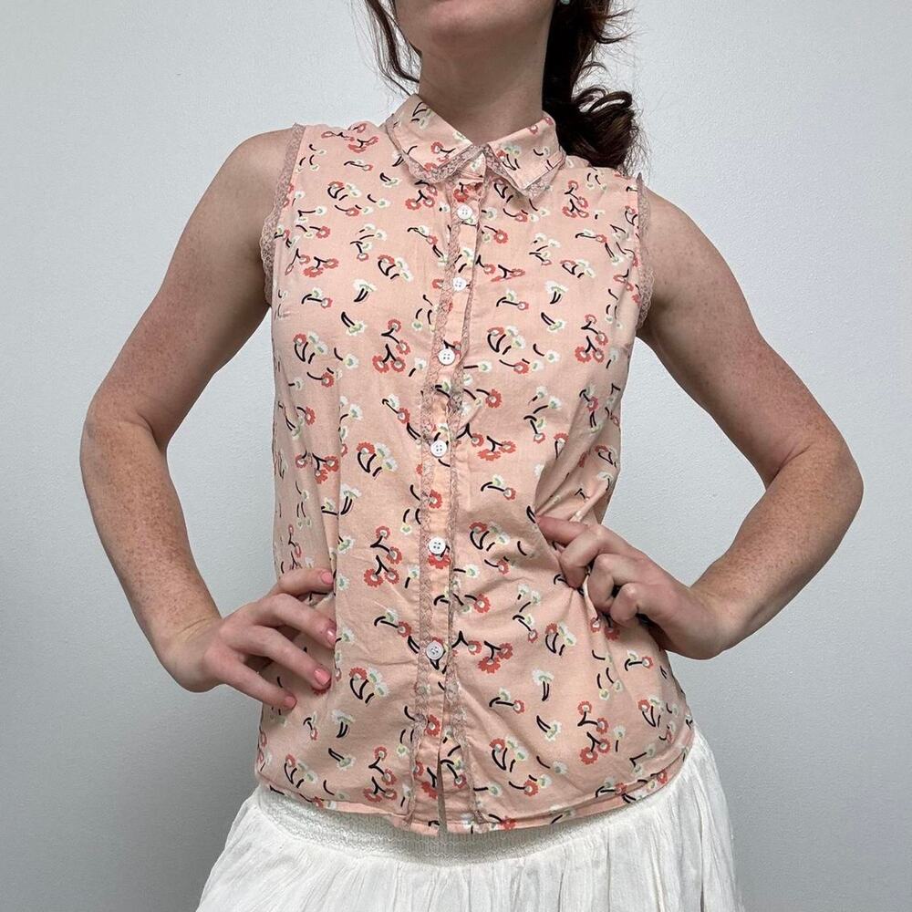 Y2k modcloth cotton button up - Picture 2 of 8